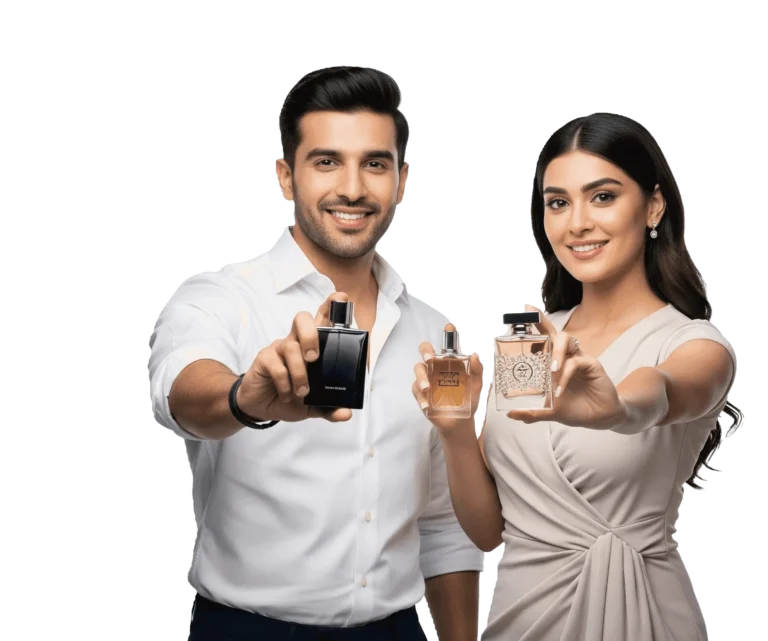 Perfume for Every Season: Choosing the Right Fragrance for Spring, Summer, Fall, and Winter Pakistani couple showing perfumes